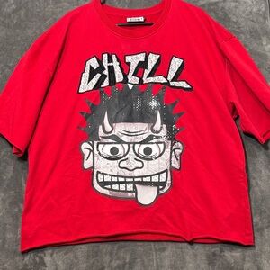 Red Graphic Kids Shirt “Chill” 3 XL